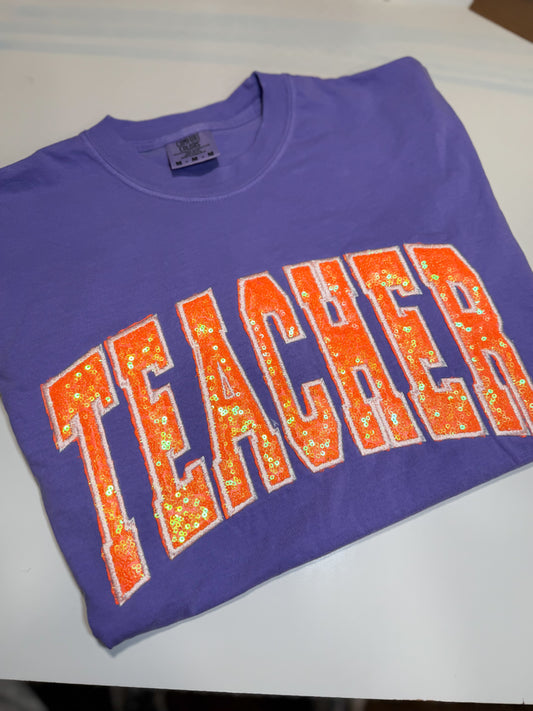 TEACHER appliqué tshirt
